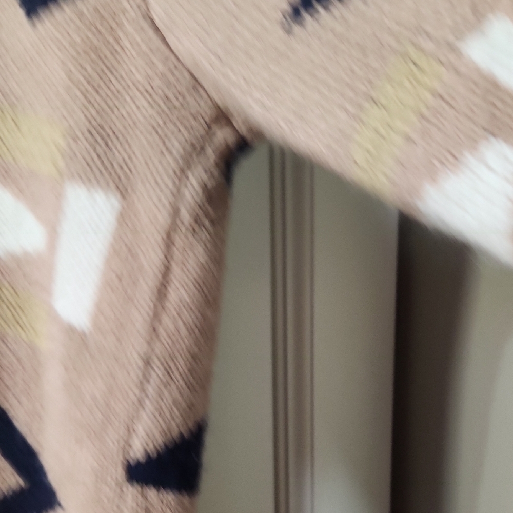 Haptics Aztec Patterned Open Front Cardigan in Blush and Navy - 2X - Picture 5 of 8